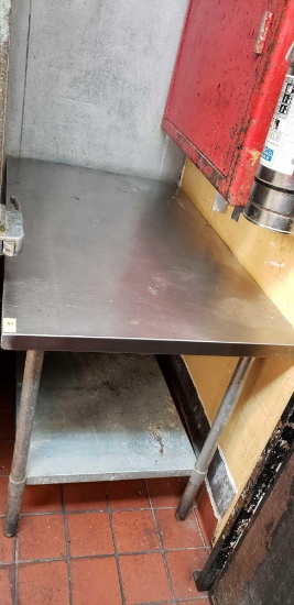 LARGE STAINLESS STEEL PREP TABLE