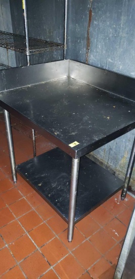 STAINLESS STEEL PREP TABLE WITH BACK SPLASH