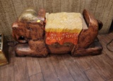 WOOD INDIAN ELEPHANT BENCH