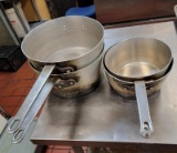 4 STOVE TOP POTS w/ handles