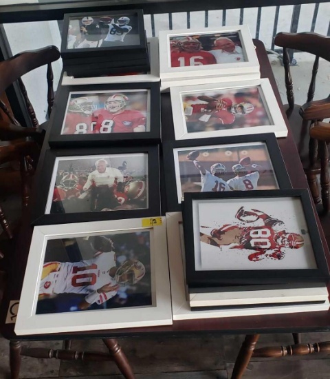 20 FRAMED PICTURES OF SF 49ers AND RAIDERS