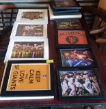 15 FRAMED PICTURES OF SF GIANTS AND OAKLAND A'S