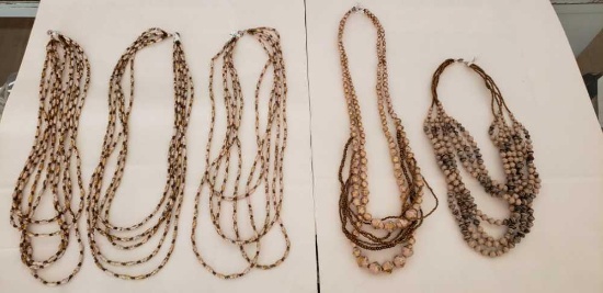 NATURAL COLOR BEADED NECKLACES