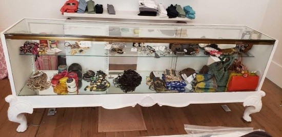 CLAW FOOTED LARGE JEWELRY DISPLAY CASE