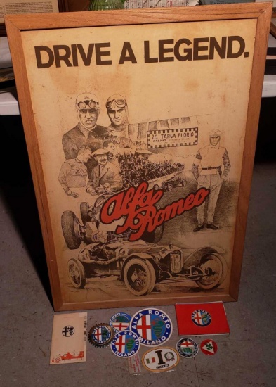 VINTAGE ALFA ROMEO POSTER AND COLLECTIBLES
