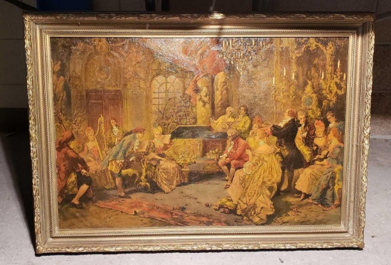 OIL on MASONITE "Mozart at the Court of Marie Antoinette"