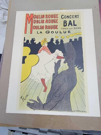 2 VINTAGE MOULIN ROGUE LITHOGRAPHS