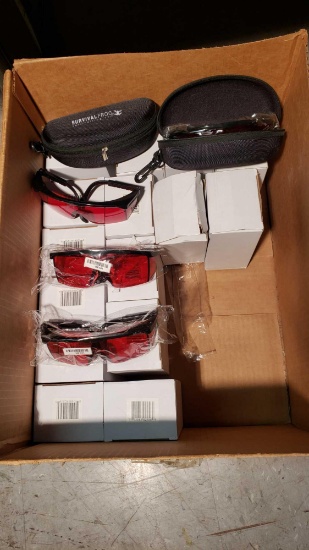 20 Pairs of SURVIVAL FROG Red Lens Glasses