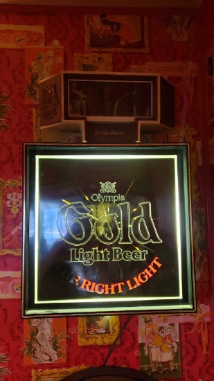OLYMPIA BEER AND OLYMPIA GOLD LIGHT BEER SIGNS