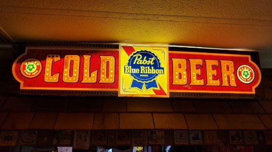 PABST BLUE RIBBON COLD BEER SIGN