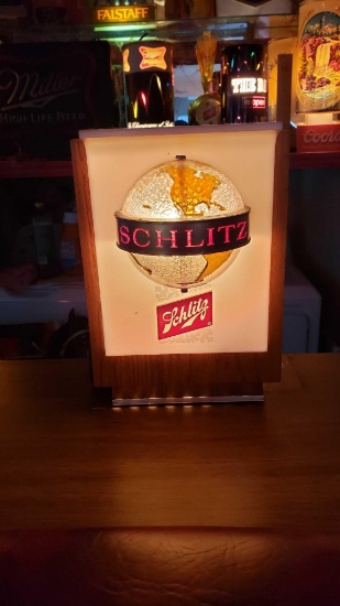 SCHLITZ DESKTOP LIGHT UP GLOBE ADVERTISING