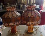 TWO STAINED GLASS LAMPS