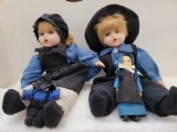 AMISH DOLLS AND BENCH