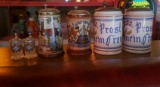 6 BEER STEINS WITH LIDS