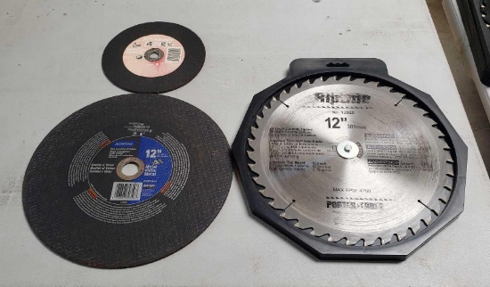 12" TABLE SAW BLADE AND CUT-OFF WHEEL