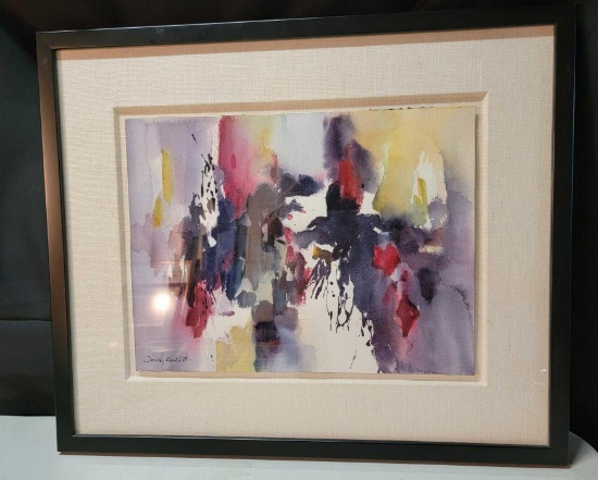 SIGNED ABSTRACT WATER COLOR