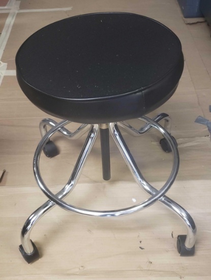 BLACK MEDICAL STOOL FABRIC TOP