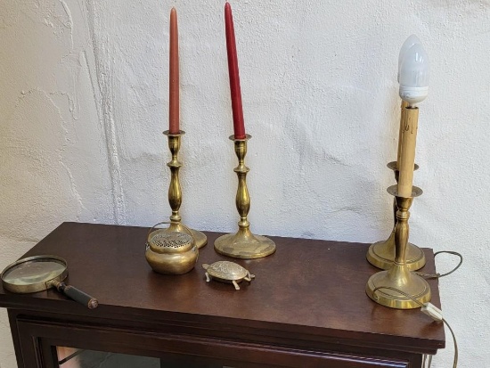 BRASS LIGHTS AND CANDLES