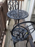 WROUGHT IRON TABLE AND CHAIRS