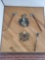 TWO MEDIEVAL BATTLE AXES AND MACE REPLICAS
