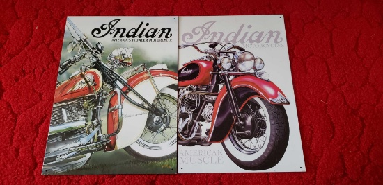 INDIAN MOTORCYCLE METAL SIGNAGE