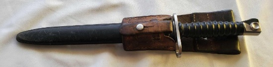 SWISS SIG BAYONET WITH SCABBARD AND LEATHER FROG