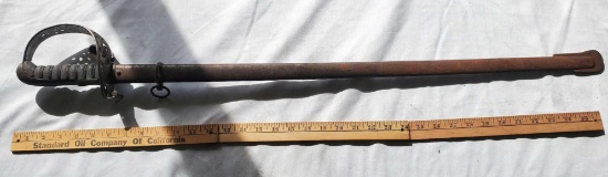 WAFFENFABRIK NEUHAUSEN SWISS OFFICERS SWORD WITH SCABBARD ...
