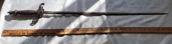 KNIGHTS OF THE TENTED MACCABEES FRATENAL SWORD WITH CUSTOM ETCHING