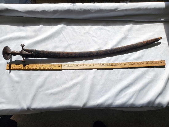 ANTIQUE INDIAN TULWAR SWORD WITH SCABBARD