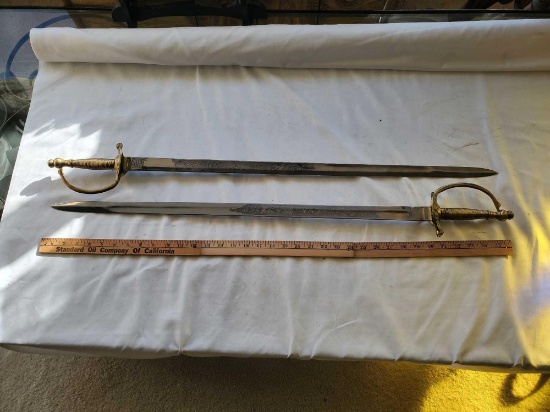 TWO CSA OFFICERS DRESS SWORD REPLICAS