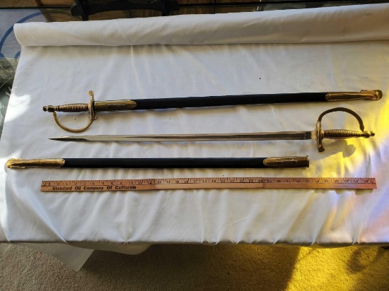 TWO CSA OFFICERS DRESS SWORD REPLICAS