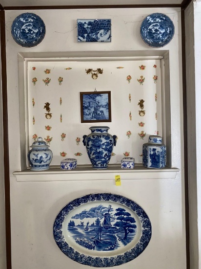 LOT OF ASSORTED BLUE AND WHITE CHINA