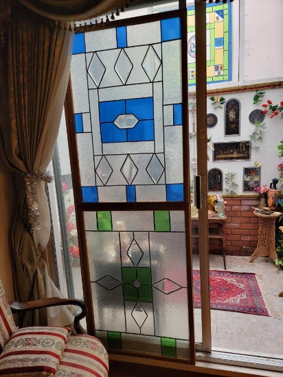 2 STAINED GLASS WINDOWS