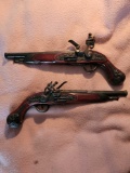 LEFT AND RIGHT ENGLISH FLINTLOCK PISTOLS