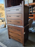 QUEEN BED FRAME WITH MATCHING WOOD DRESSER DRAWERS
