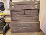 TWO KENNEDY MACHINIST TOOL BOXES WITH SOCKETS