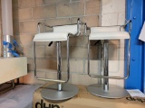 CALLIGARIS LEATHER AND CHROME BAR STOOLS