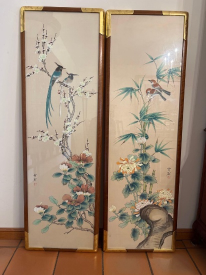 VINTAGE ORIGINAL CHINOISERIE WALL ART BY WONG