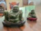 GREEN STONE CARVED HAPPY BUDDHA WITH MALA BEADS