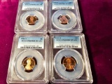 4 GRADED UNCIRUCLATED PENNIES