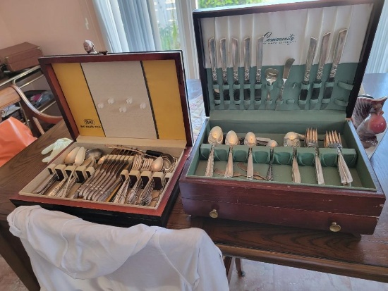 TWO SETS OF SILVER PLATE FLATWARE