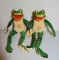 2 STEIFF VINYL FACE FROGS