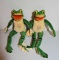 2 STEIFF VINYL FACE FROGS