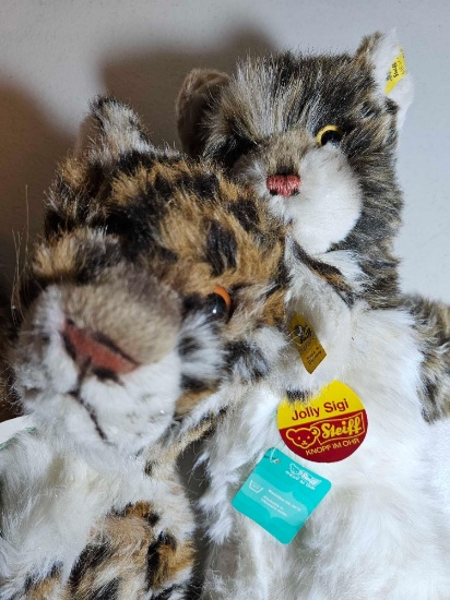 ORIGINAL STEIFF JOLLY TAKY AND JOLLY SIGI CAT PUPPETS