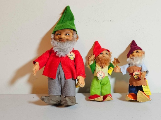 4 VINTAGE STEIFF GNOMES