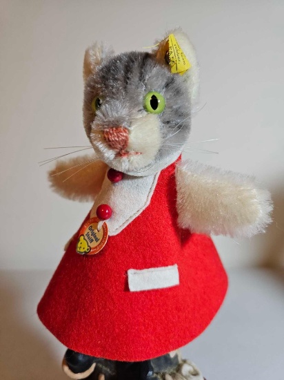 ORIGINAL STEIFF N8FJTCAP CAT AND DOG TOPPER