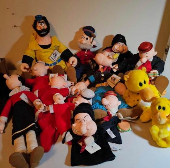 LARGE LOT OF POPEYE PLUSH DOLLS