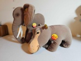 ORIGINAL STEIFF HIPPO AND ELEPHANT