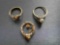 2 GOLD RINGS AND SINGLE CHARM