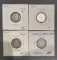 4 SEATED LIBERTY DIMES